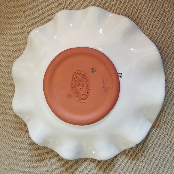 Mackenzie Childs Aalsmeer Ruffled Edge Tea Cup & Saucer Tulip Flowers Pottery - Picture 9 of 14